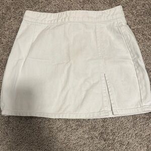 Lioness Cream Skater Mini Skirt with Slit